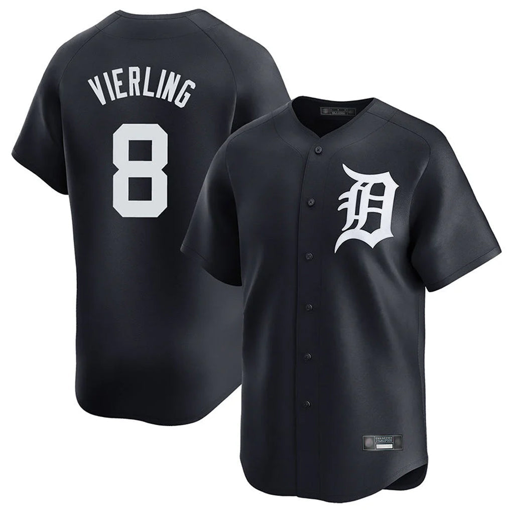 D.Tigers #8 Matt Vierling Player Navy Home Limited Game Gdoa Stitched Jerseys