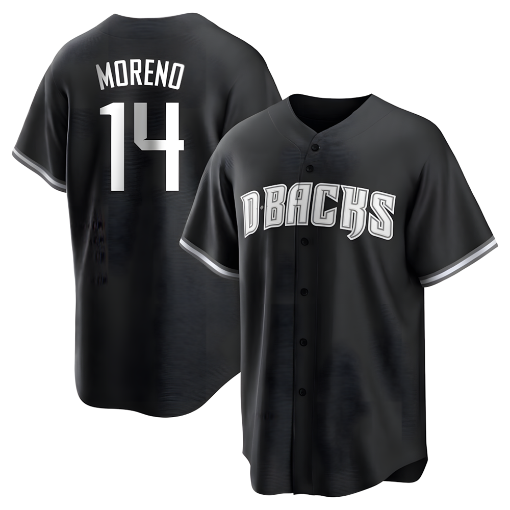 A.Diamondbacks #14 Gabriel Moreno Player Black jersey White Replica Stitched Jerseys