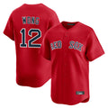 B.Red Sox #12 Connor Wong Player Red Limited Home Game Gdoa Stitched Jerseys