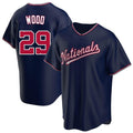 W.Nationals #29 James Wood Player Navy Blue Replica Game Stitched Jerseys