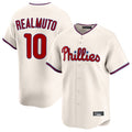 P.Phillies #10 J.T. Realmuto Player Cream Home Limited Stitched Jerseys
