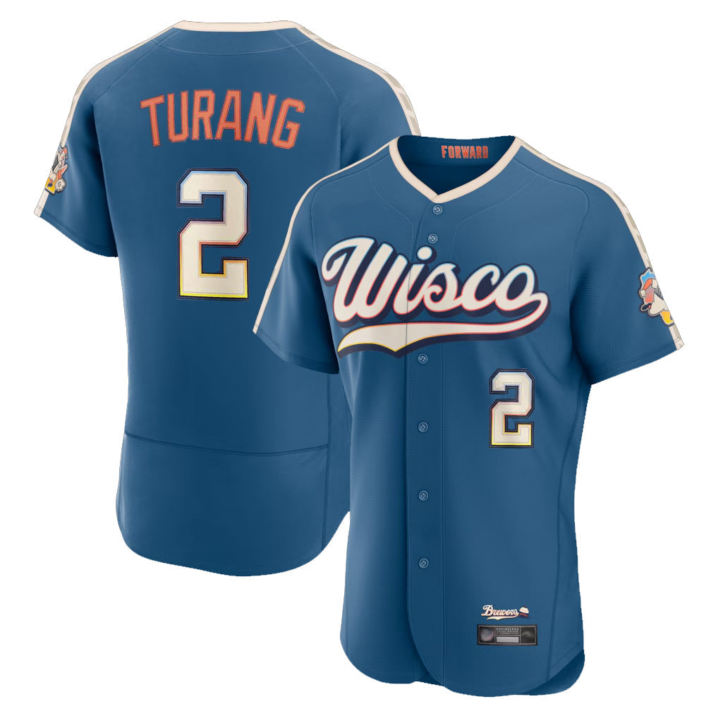 M.Brewers #2 Brice Turang Player Blue 2026 City Connect Home Limited Elite Gdoa Stitched Jerseys