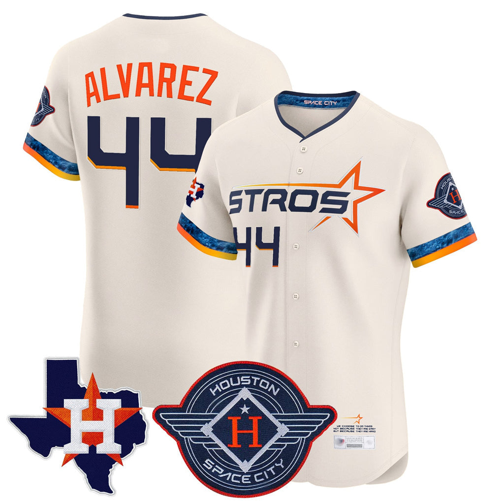H.Astros #44 Yordan Alvarez Player Cream City Connect Texas Patch Vapor Premier Limited Elite Home Gdoa Stitched Jerseys