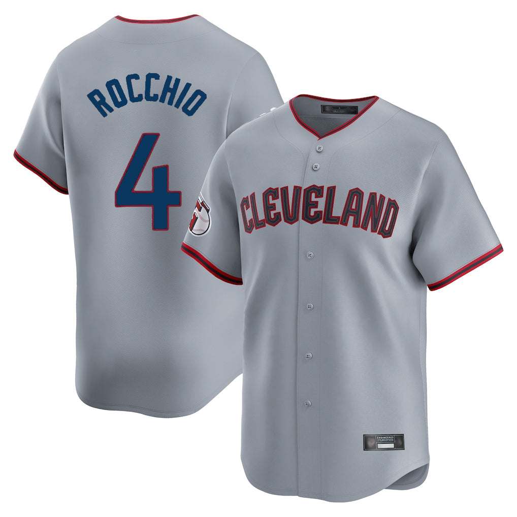 C.Guardians #4 Brayan Rocchio Player Gray Road Limited Home Game Gdoa Stitched Jerseys