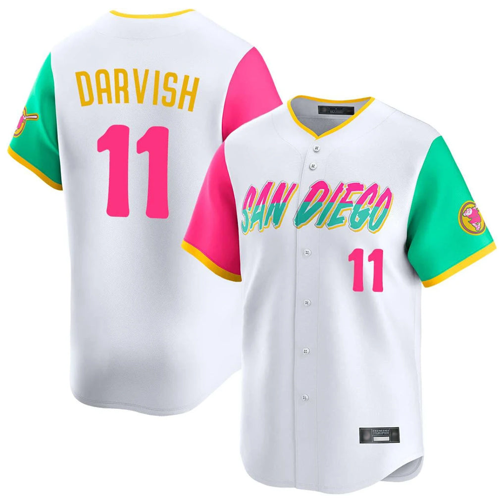 S.Diego Padres #11 Yu Darvish Player White City Connect Home Limited Stitched Jerseys