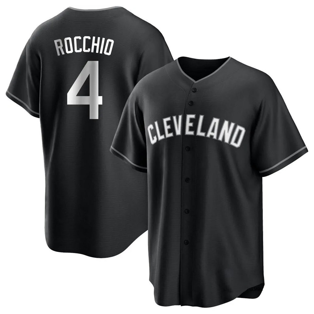C.Guardians #4 Brayan Rocchio Player Black Home Game Gdoa Stitched Jerseys