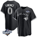 T.Blue Jays #0 Andres Gimenez Player Black 2025 World Series Game Gdoa Stitched Jerseys