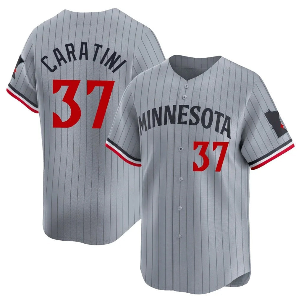 M.Twins #37 Victor Caratini Player Gray Home Limited Gdoa Stitched Jerseys