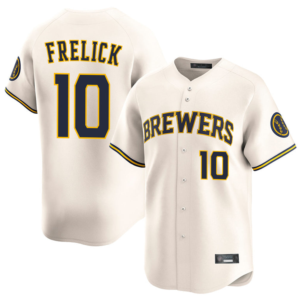 M.Brewers #10 Sal Frelick Player Cream Home Limited Game Gdoa Stitched Jerseys
