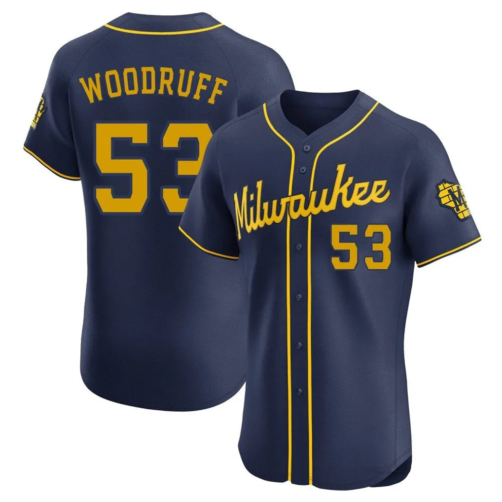 M.Brewers #53 Brandon Woodruff Player Navy Home Limited Elite Gdoa Stitched Jerseys
