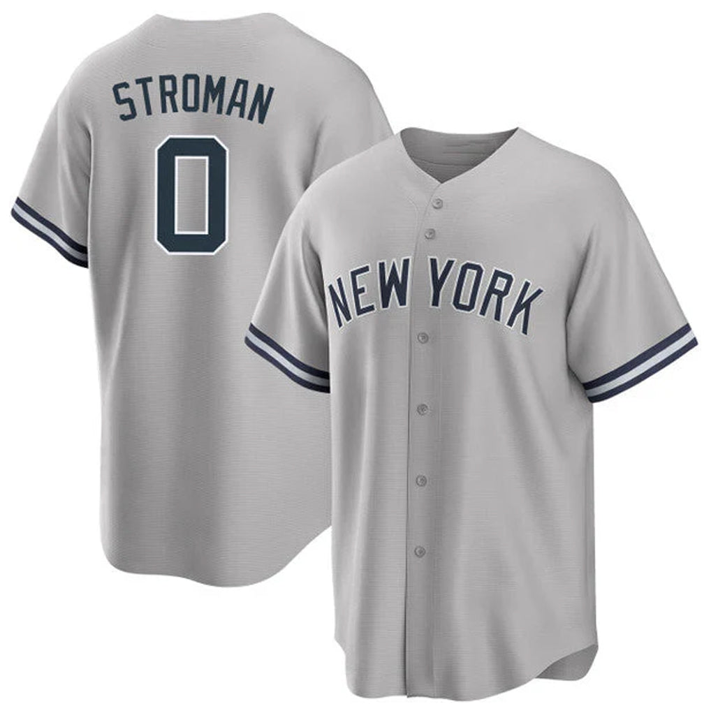 NY.Yankees #0 Marcus Stroman Player Gray Road Game Stitched Jerseys