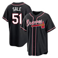 A.Braves #51 Chris Sale Player Black Fashion Out Game Gdoa Stitched Jerseys