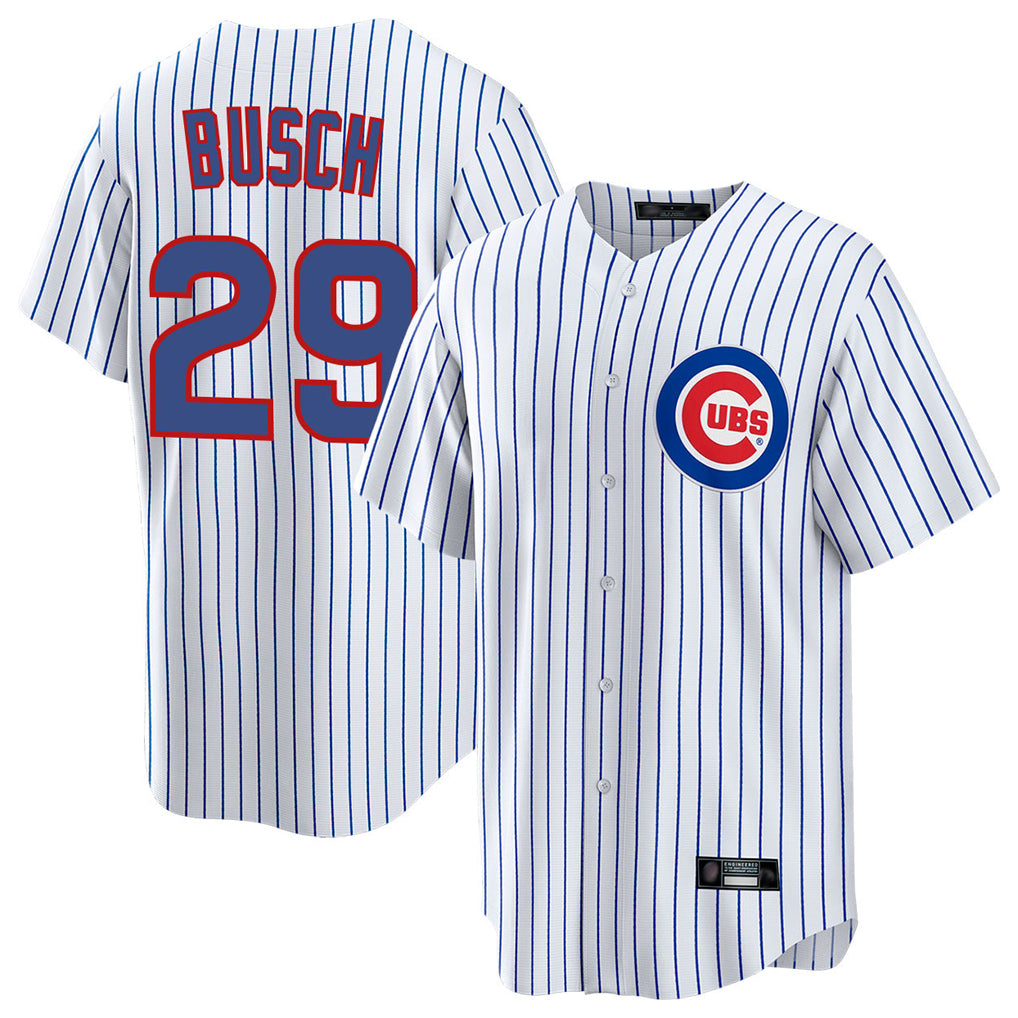 C.Cubs #29 Michael Busch Player White Game Home Gdoa Stitched Jerseys