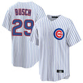 C.Cubs #29 Michael Busch Player White Game Home Gdoa Stitched Jerseys