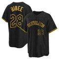 C.Guardians #28 Tanner Bibee Player Black Snake Skin City Home Game Gdoa Stitched Jerseys