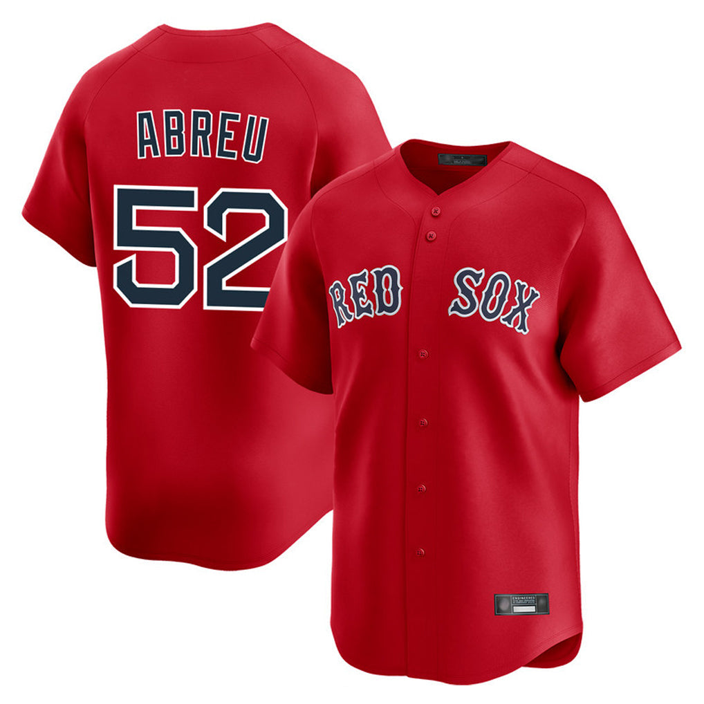 B.Red Sox #52 Wilyer Abreu Player Red Limited Home Game Gdoa Stitched Jerseys