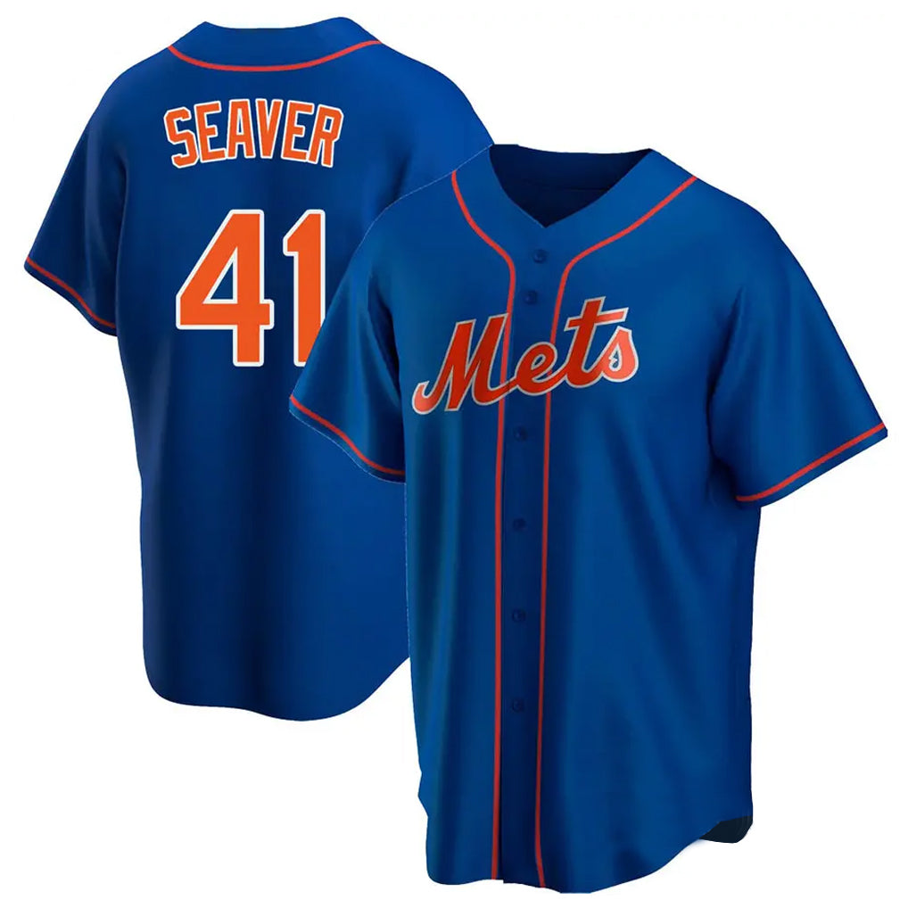NY.Mets #41 Tom Seaver Player Royal Home Game Gdoa Stitched Jerseys