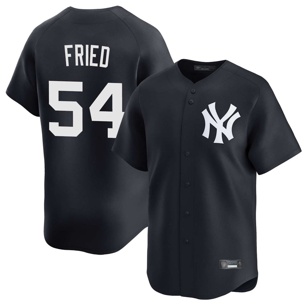 NY.Yankees #54 Max Fried Player Navy Limited Game Gdoa Stitched Jerseys