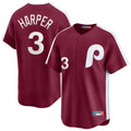 P.Phillies #3 Bryce Harper Player Red Cooperstown Collection Limited Home Gdoa Stitched Jerseys