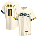 M.Brewers #11 Jackson Chourio Player Cream Home Game Gdoa Stitched Jerseys