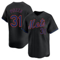 NY.Mets #31 Mike Piazza Player Black Alternate Home Limited Gdoa Stitched Jerseys
