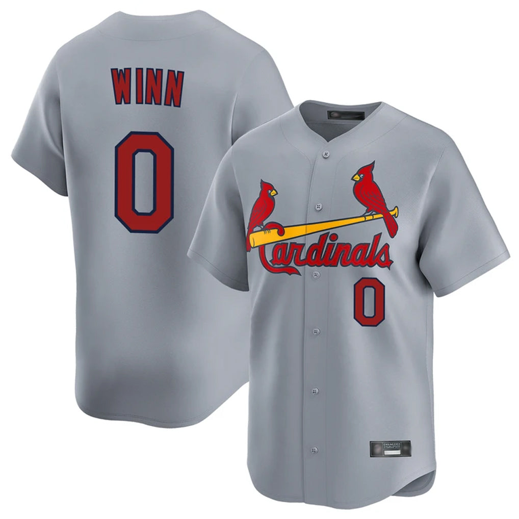 St. Louis Cardinals #0 Masyn Winn Player Gray Home Limited Gdoa Stitched Jerseys