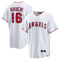 LA.Angels #16 Yusei Kikuchi Player White Home Game Gdoa Stitched Jerseys