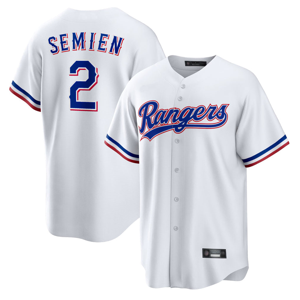 T.Rangers #2 Marcus Semien Player White Replica Game Gdoa Stitched Jerseys