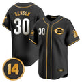C.Reds #30 Ken Griffey Player Black-Gold Vapor Premier Limited Home Gdoa Stitched Jerseys