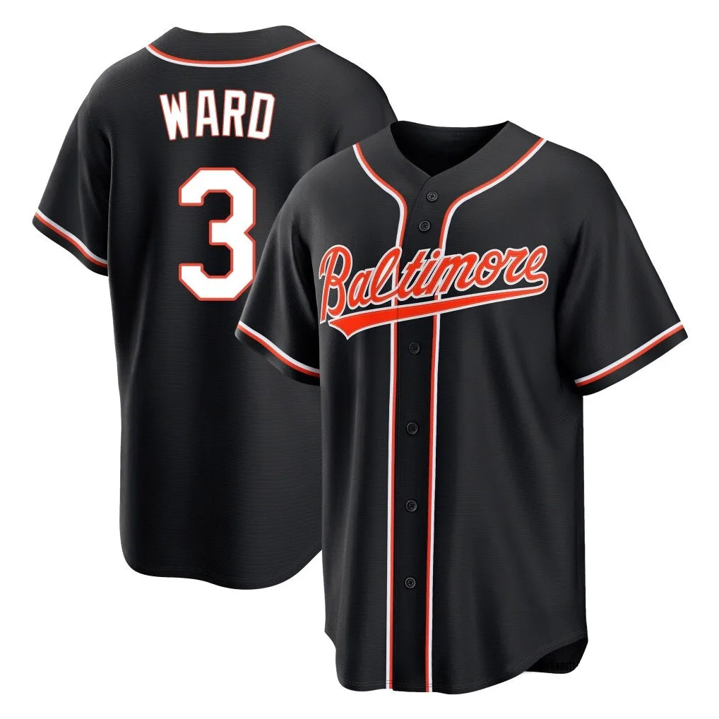 B.Orioles #3 Taylor Ward Player Black Out Home Game Gdoa Stitched Jerseys