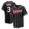 B.Orioles #3 Taylor Ward Player Black Out Home Game Gdoa Stitched Jerseys