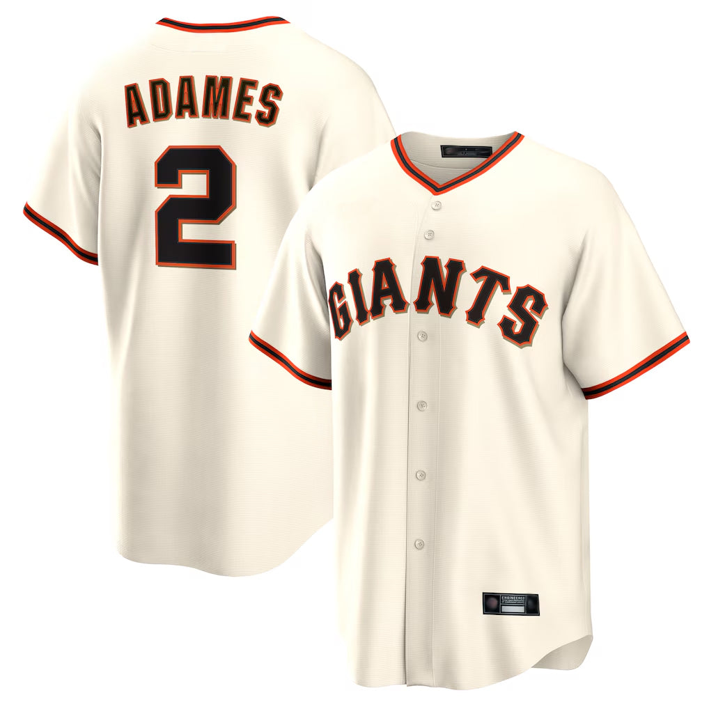 SF.Giants #2 Willy Adames Player Cream Home Game Stitched Jerseys