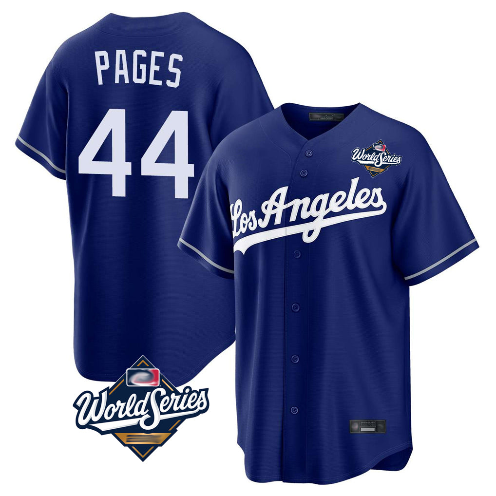 LA.Dodgers #44 Andy Pages Player Royal World Series Game Gdoa Stitched Jerseys