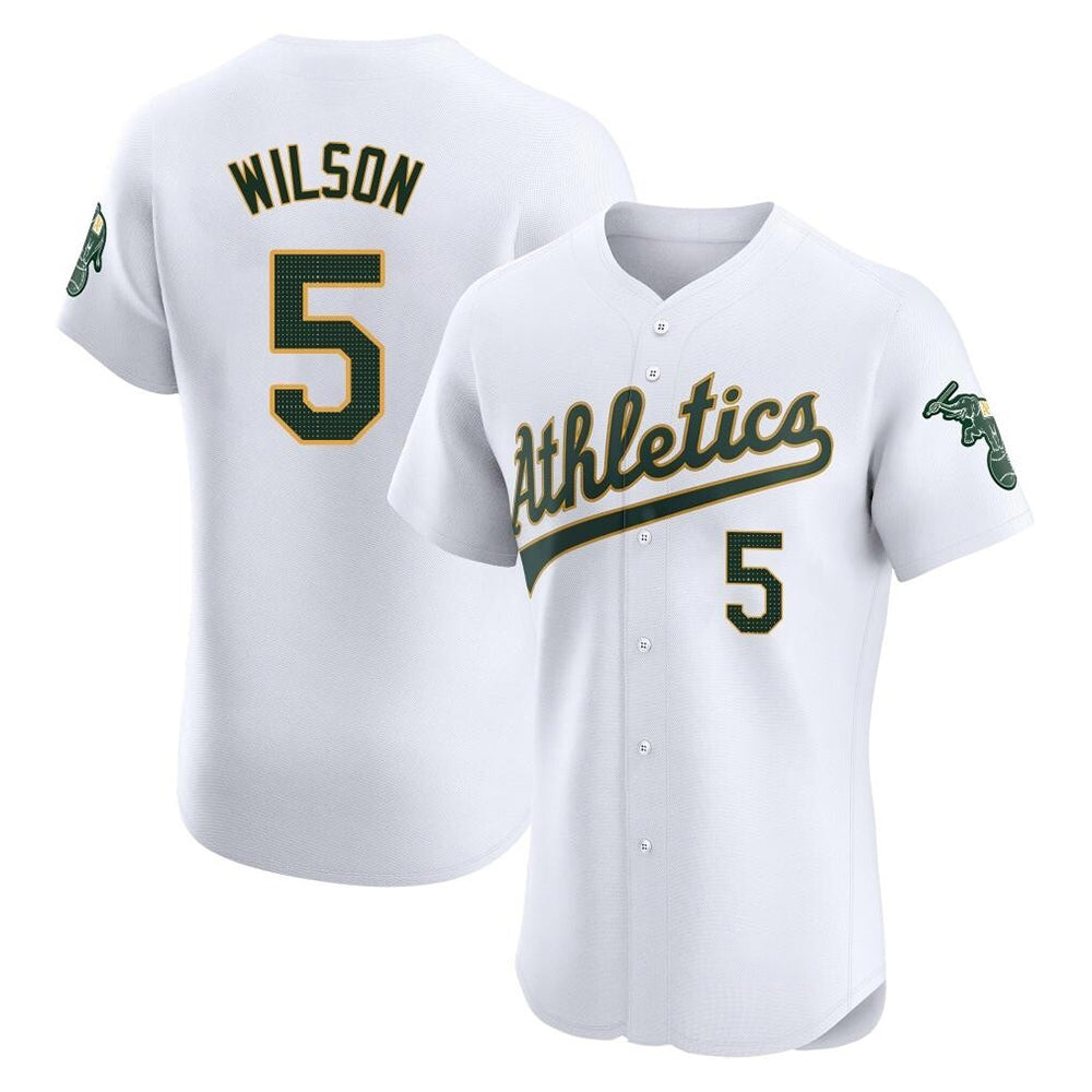 Athletics #5 Jacob Wilson White Elite Home Stitched Jersey