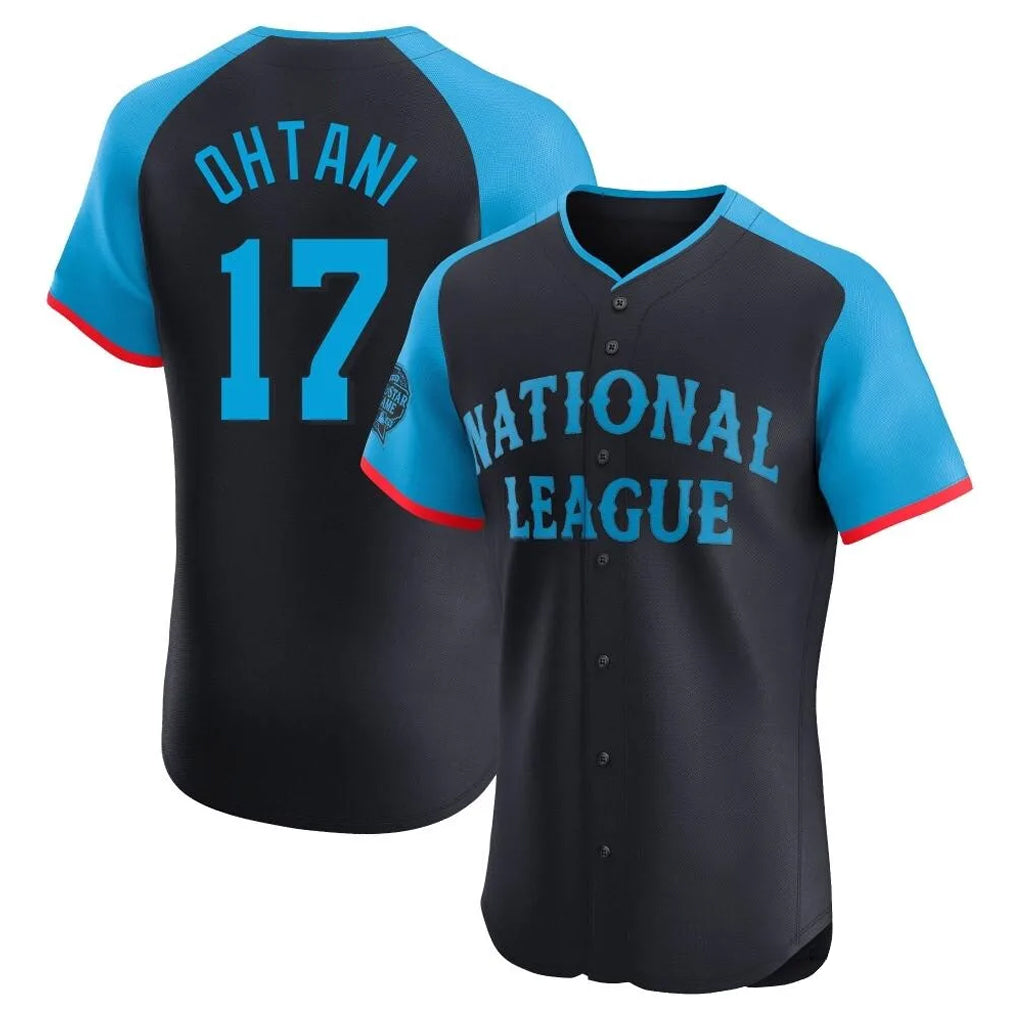 LA.Dodgers #17 Shohei Ohtani Player Black National League All-Star Limited Elite Home Gdoa Stitched Jerseys