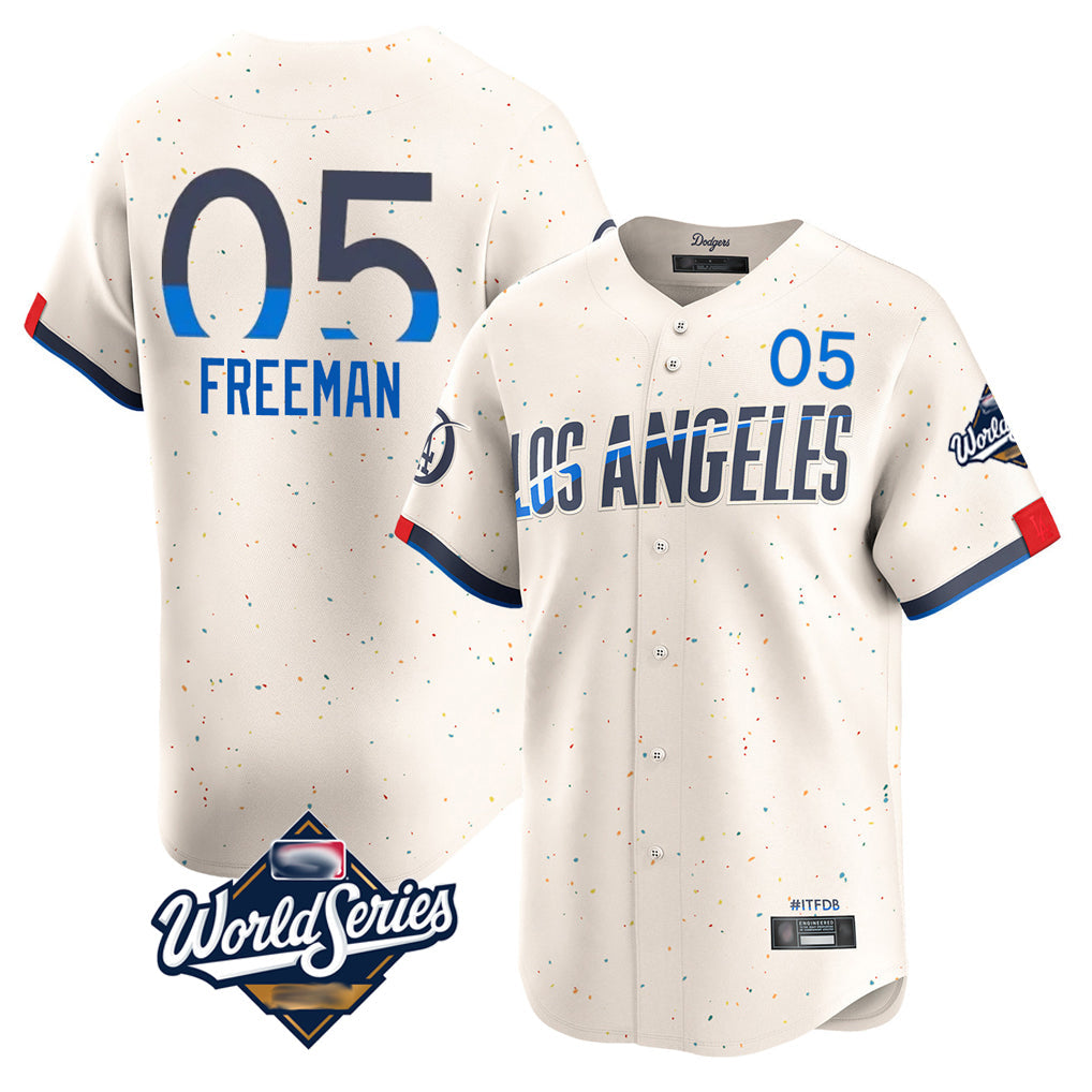 LA.Dodgers #5 Freddie Freeman Player Cream World Series City Connect Limited Home Gdoa Stitched Jerseys