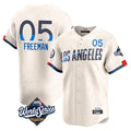 LA.Dodgers #5 Freddie Freeman Player Cream World Series City Connect Limited Home Gdoa Stitched Jerseys