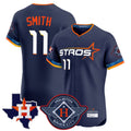 H.Astros #11 Cam Smith Player Navy City Connect Texas Patch Vapor Premier Limited Elite Home Gdoa Stitched Jerseys