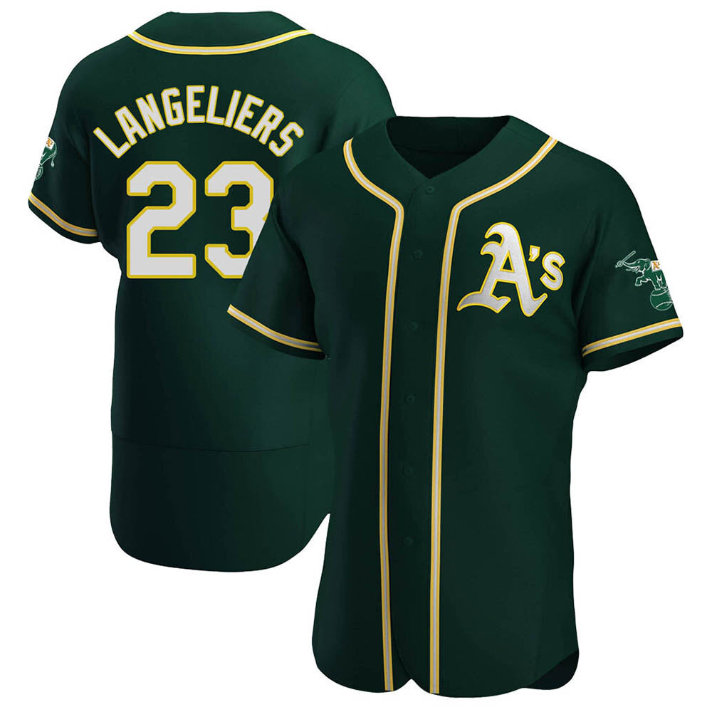 Athletics #23 Shea Langeliers Player Green Authentic Alternate Stitched Jerseys