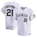 C.Rockies #21 Kyle Freeland Player White Limited Home Gdoa Stitched Jerseys