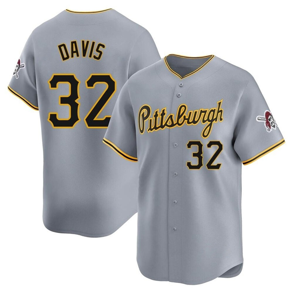 P.Pirates #32 Henry Davis Player Gray Road Home Limited Stitched Jerseys