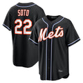 NY.Mets #22 Juan Soto Player Black Fashion Out Game Stitched Jerseys