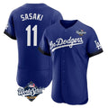 LA.Dodgers #11 Roki Sasaki Player Royal World Series City Connect Elite Home Gdoa Stitched Jerseys
