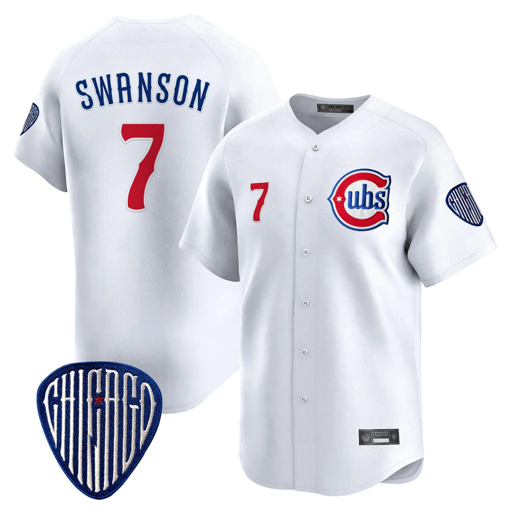 C.Cubs #7 Dansby Swanson Player White Vapor Premier Limited Home Gdoa Stitched Jerseys