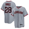 C.Guardians #28 Tanner Bibee Player Gray Home Game Gdoa Stitched Jerseys