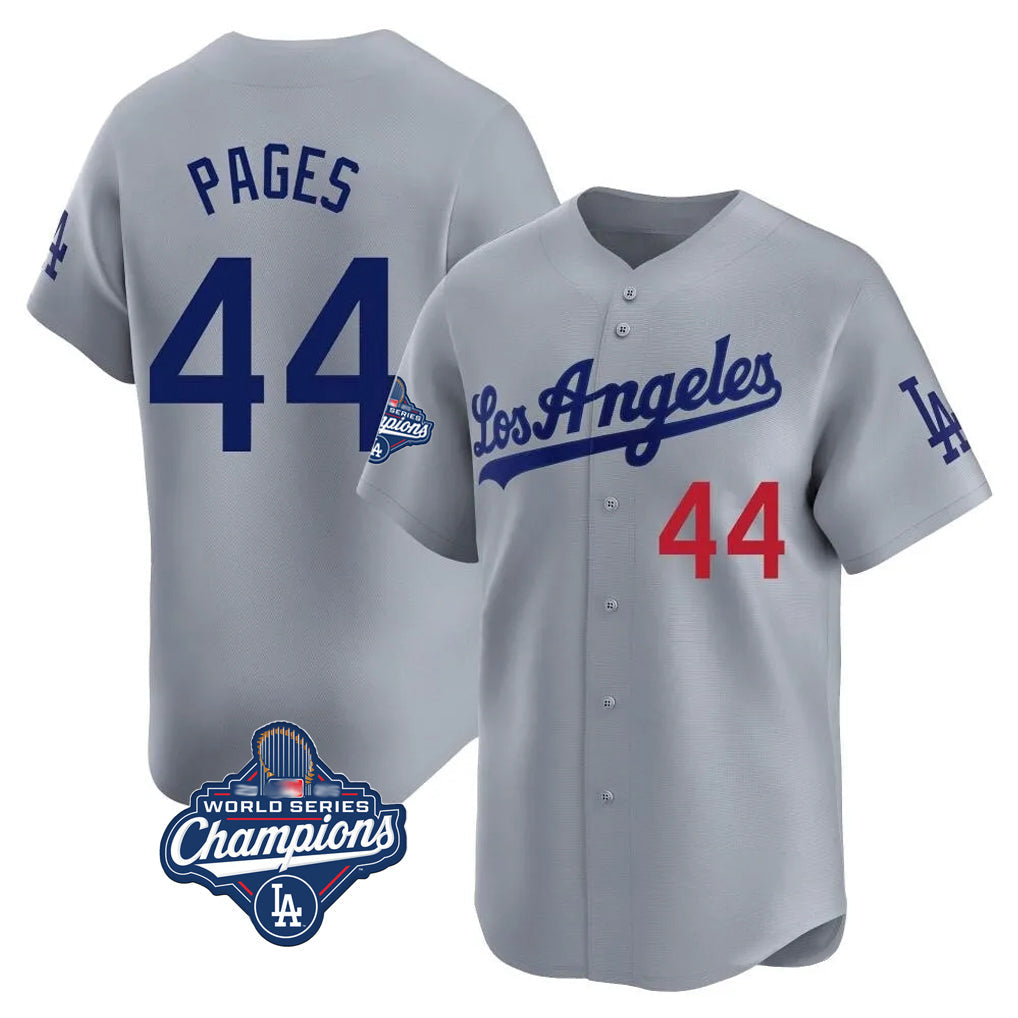 LA.Dodgers #44 Andy Pages Player Gray World Series Meet Limited Home Gdoa Stitched Jerseys