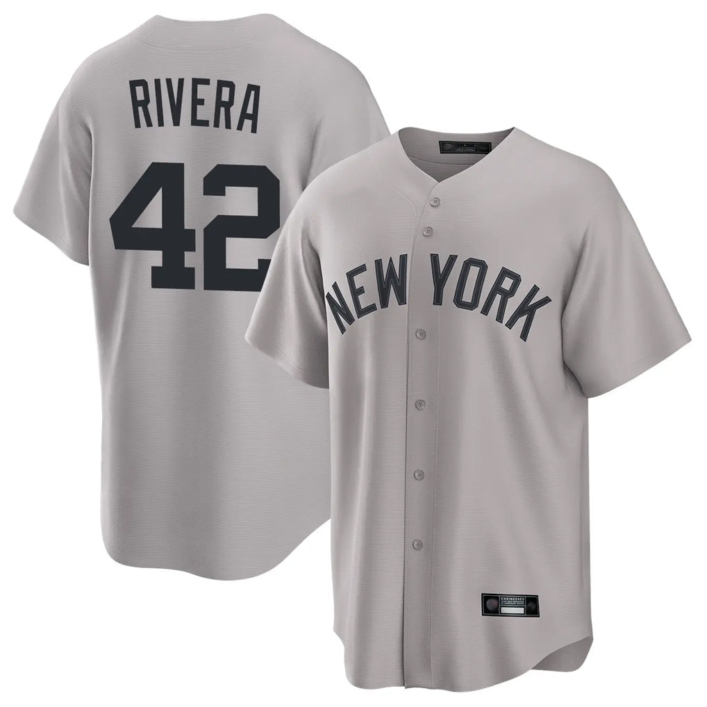 NY.Yankees #42 Mariano Rivera Player Gray Game Home Stitched Jerseys