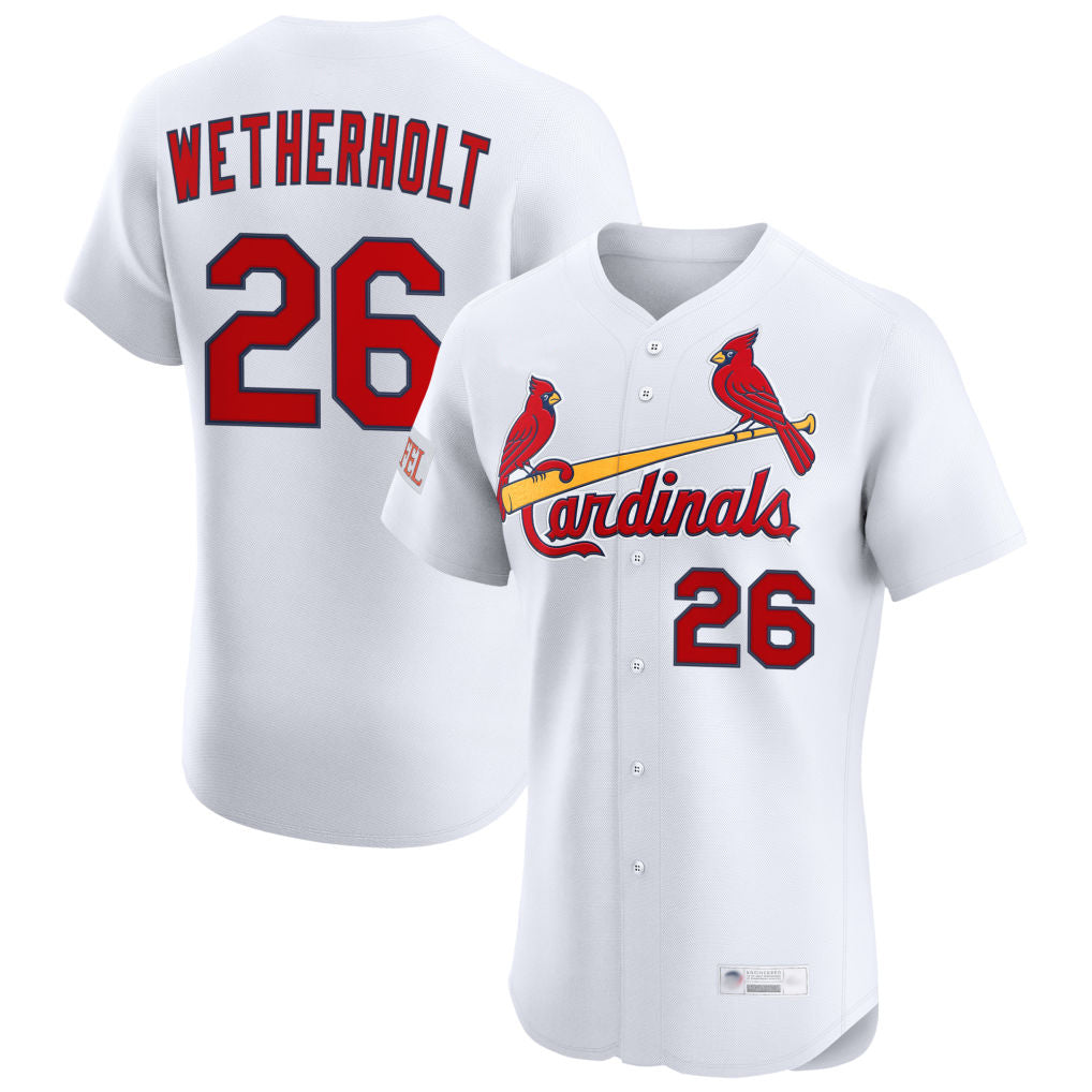 St. Louis Cardinals #26 JJ Wetherholt Player White Home Limited Elite Stitched Jerseys