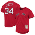 B.Red Sox #34 David Ortiz Player Red Mitchell & Ness Cooperstown Collection Home Gdoa Stitched Jerseys