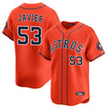 H.Astros #53 Cristian Javier Player Orange Home Limited Gdoa Stitched Jerseys